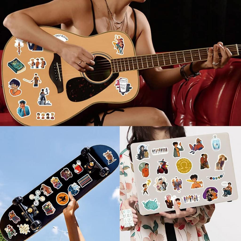 HASTHIP 60Pcs Percy Jackson Stickers, Theme of Movie Stickers Anime Cartoon Waterproof Vinyl Stickers Album Stickers for Water Bottle Luggage, Cute Graffiti Decals for Teens Girls Boys Adults HASTHIP 60Pcs Percy Jackson Stickers, Theme of Movie Stickers Anime Cartoon Waterproof Vinyl Stickers Album Stickers for Water Bottle Luggage, Cute Graffiti Decals for Teens Girls Boys Adults